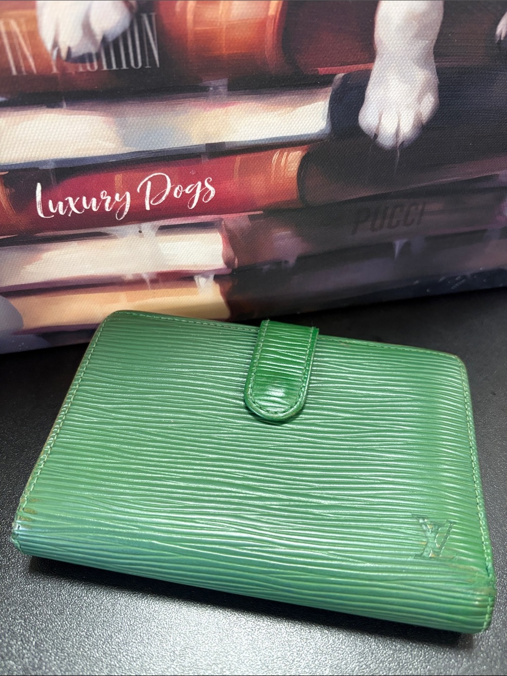 Louis Vuitton *Green 💚Epi Leather kiss lock Compact Wallet - Picture 6 of 13